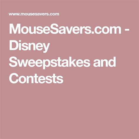 mousesavers sweepstakes